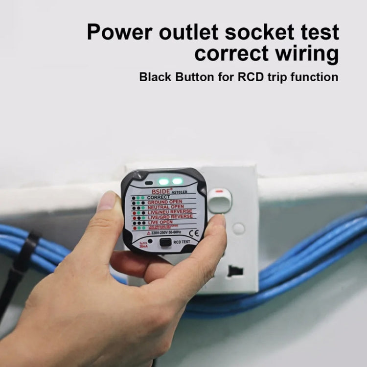 Rilevatore di prese elettriche per tester di alimentazione con spina BSIDE AST01, US Plug, EU Plug, UK Plug