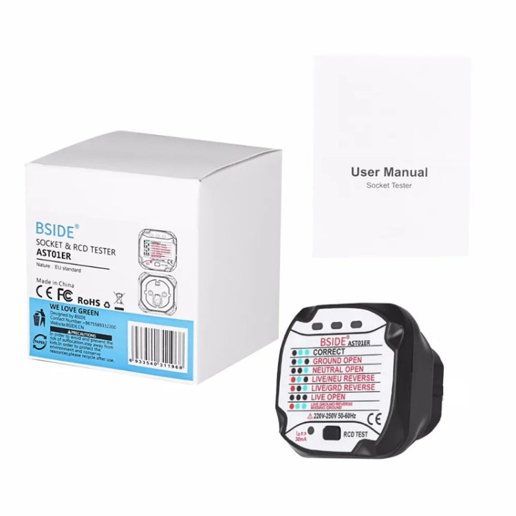 Rilevatore di prese elettriche per tester di alimentazione con spina BSIDE AST01, US Plug, EU Plug, UK Plug