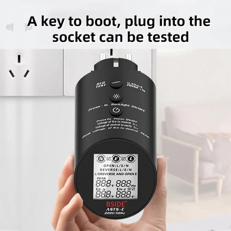 BSIDE ASTS Analizzatore di circuiti Plug Power Tester, US Plug, EU Plug, UK Plug