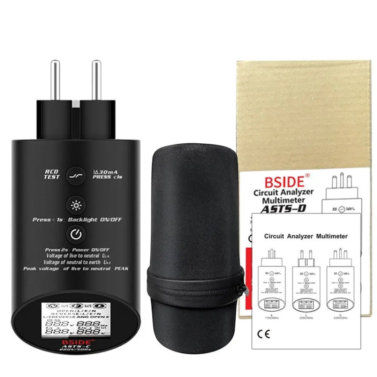 BSIDE ASTS Analizzatore di circuiti Plug Power Tester, US Plug, EU Plug, UK Plug