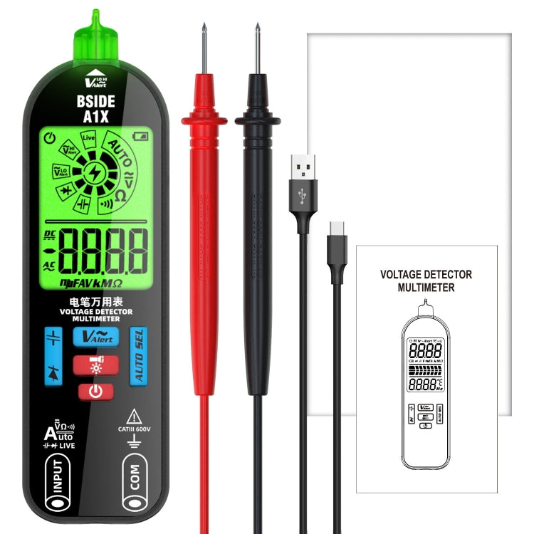 BSIDE A1X Modello di ricarica Mini penna elettrica digitale Multimetro automatico intelligente, BSIDE A1X Standard, BSIDE A1X With Tool Pack