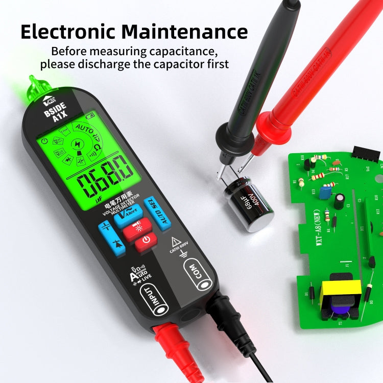 BSIDE A1X Modello di ricarica Mini penna elettrica digitale Multimetro automatico intelligente, BSIDE A1X Standard, BSIDE A1X With Tool Pack