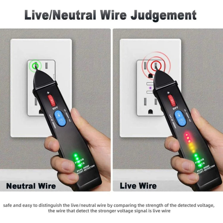 Tester di tensione CA con rilevamento del punto di interruzione senza contatto con penna elettrica intelligente doppia modalità BSIDE AVD07, AVD07