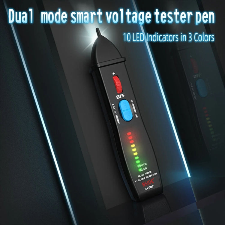 Tester di tensione CA con rilevamento del punto di interruzione senza contatto con penna elettrica intelligente doppia modalità BSIDE AVD07, AVD07