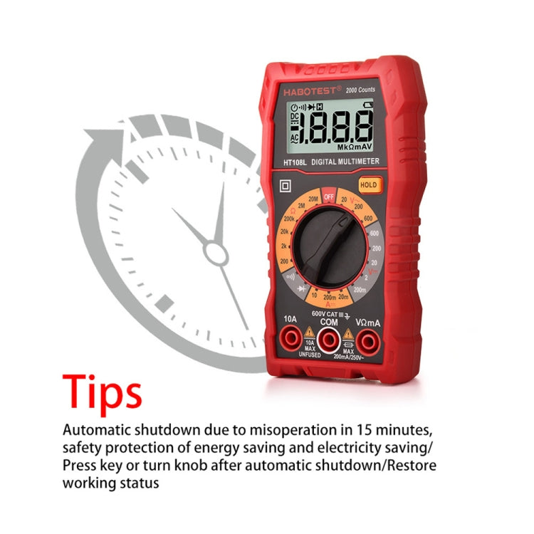 HABOTEST HT108L 600V 10A Multimetro digitale LCD Tester di corrente multitester per diodi di tensione CC Frequenza, HT108L