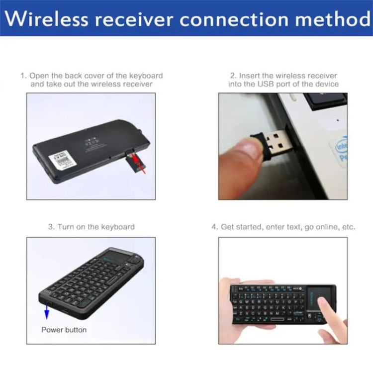 Rii X1 2.4G Mini Classic Wireless Tastiera e mouse Kit tutto in uno