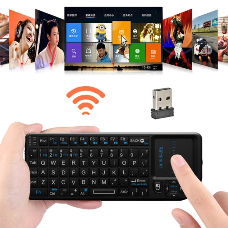 Rii X1 2.4G Mini Classic Wireless Tastiera e mouse Kit tutto in uno