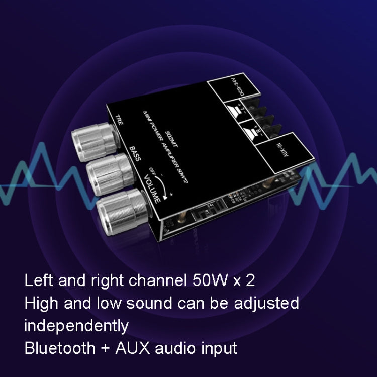 ZK-502MT Modulo tubo di alimentazione HIFI digitale audio Bluetooth 50W x 2 2.0, ZK-502MT