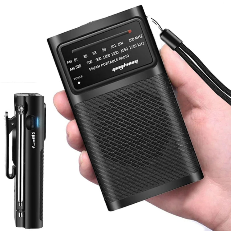 J-180 Puntatore portatile Radio FM/AM a due bande con clip per il trasporto, Upgrade Version, Regular Version