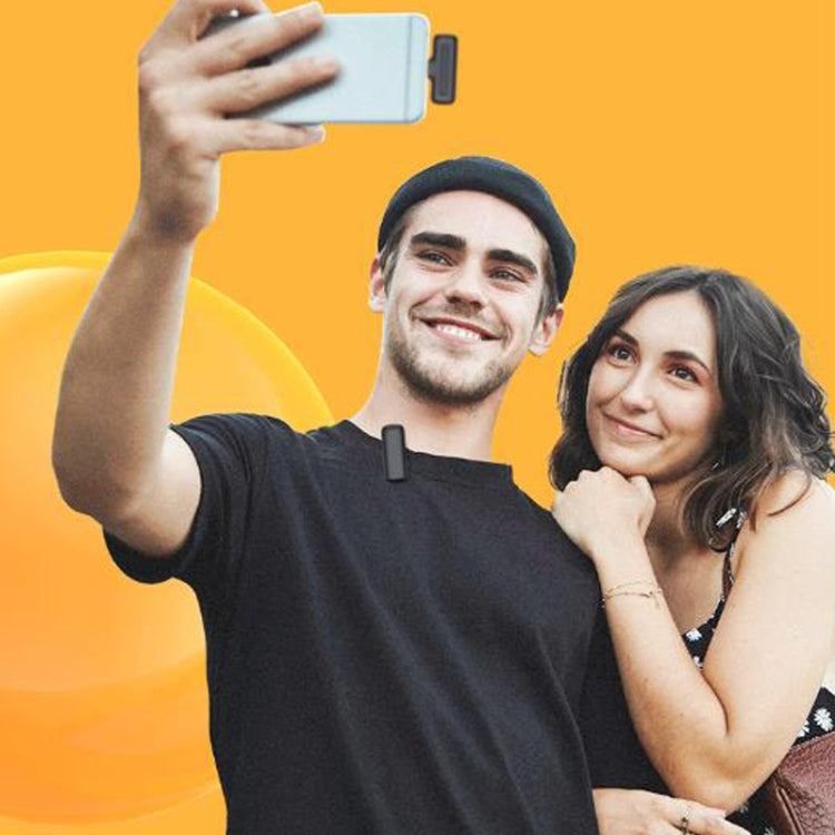 Microfono lavalier per registrazione da uno a due all'aperto con cancellazione del rumore, microfono wireless per lo streaming live, Type-C, 8 Pin