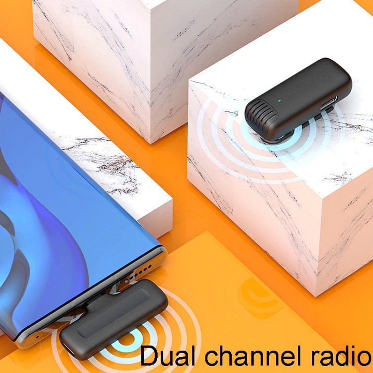 Microfono lavalier per registrazione da uno a due all'aperto con cancellazione del rumore, microfono wireless per lo streaming live, Type-C, 8 Pin
