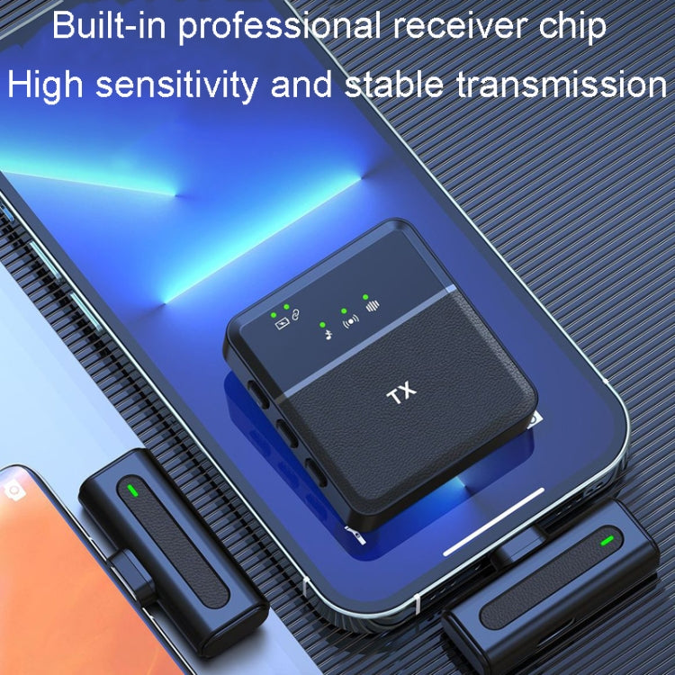 Microfono lavalier wireless Uno a uno con registrazione dal vivo e cancellazione del rumore, Type-C, 8 Pin