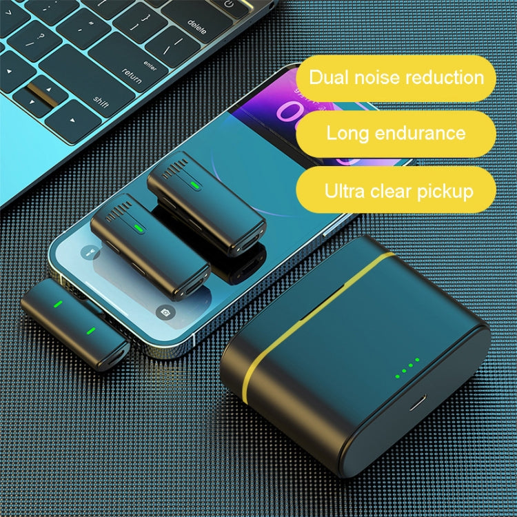 Uno o due microfoni wireless con microfono lavalier per registrazione all'aperto con cancellazione del rumore, Type-C, 8 Pin