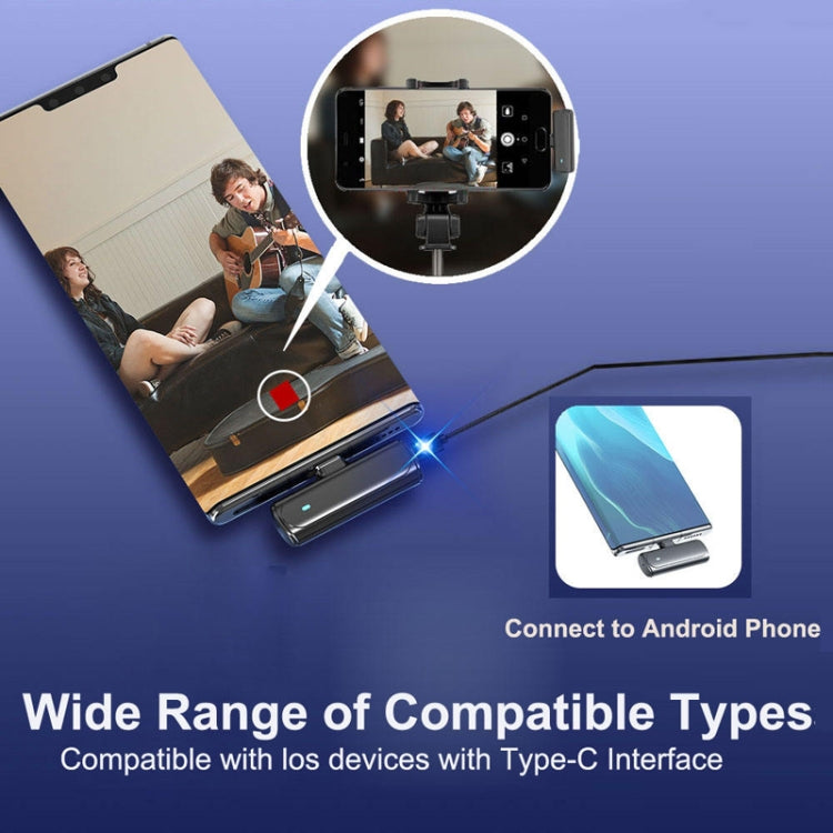 Uno o due microfoni wireless con microfono lavalier per registrazione all'aperto con cancellazione del rumore, Type-C, 8 Pin