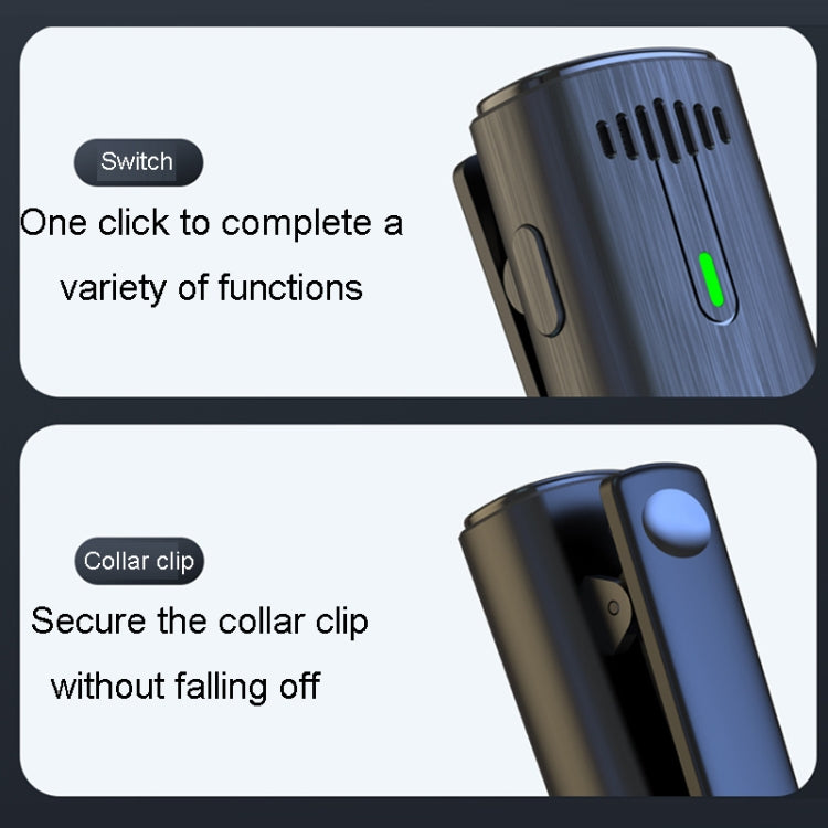 Uno o due microfoni wireless con microfono lavalier per registrazione all'aperto con cancellazione del rumore, Type-C, 8 Pin