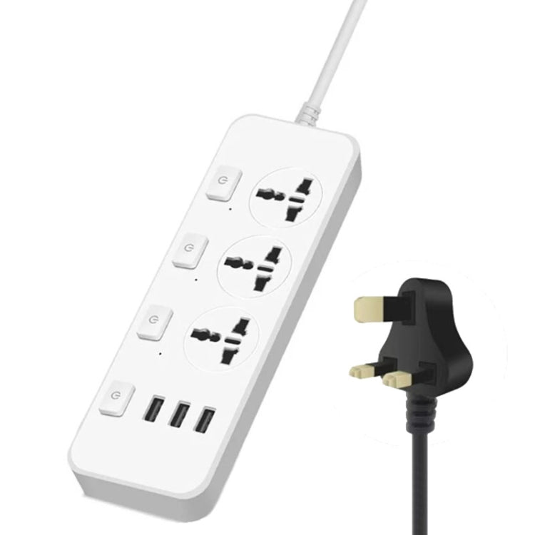 T14 2m 2500W 3 Spine + 3 Porte USB Presa Multifunzione Con Interruttore, UK Plug (Black), UK Plug (White), US Plug (Black), US Plug (White), EU Plug (Black), EU Plug (White)