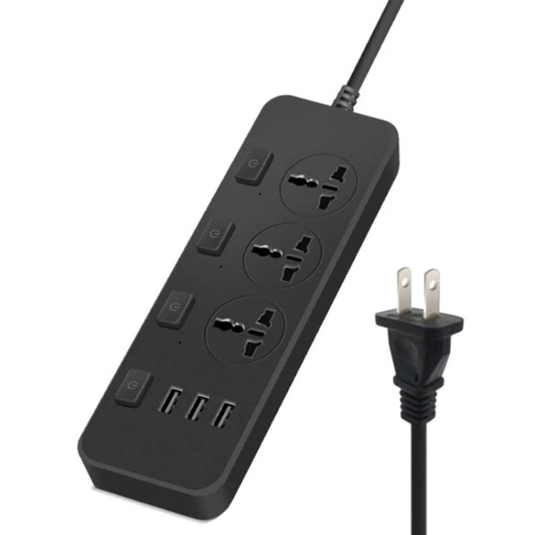 T14 2m 2500W 3 Spine + 3 Porte USB Presa Multifunzione Con Interruttore, UK Plug (Black), UK Plug (White), US Plug (Black), US Plug (White), EU Plug (Black), EU Plug (White)