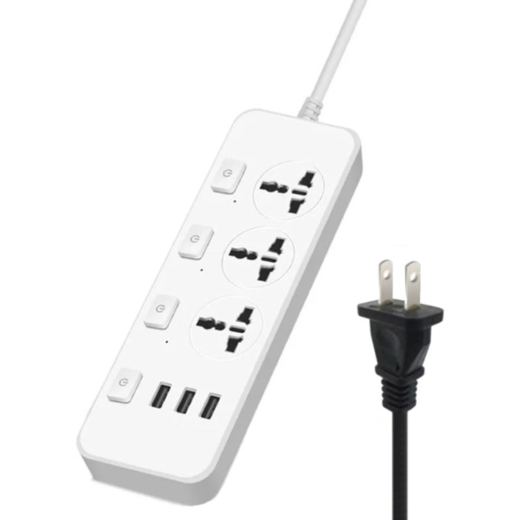 T14 2m 2500W 3 Spine + 3 Porte USB Presa Multifunzione Con Interruttore, UK Plug (Black), UK Plug (White), US Plug (Black), US Plug (White), EU Plug (Black), EU Plug (White)
