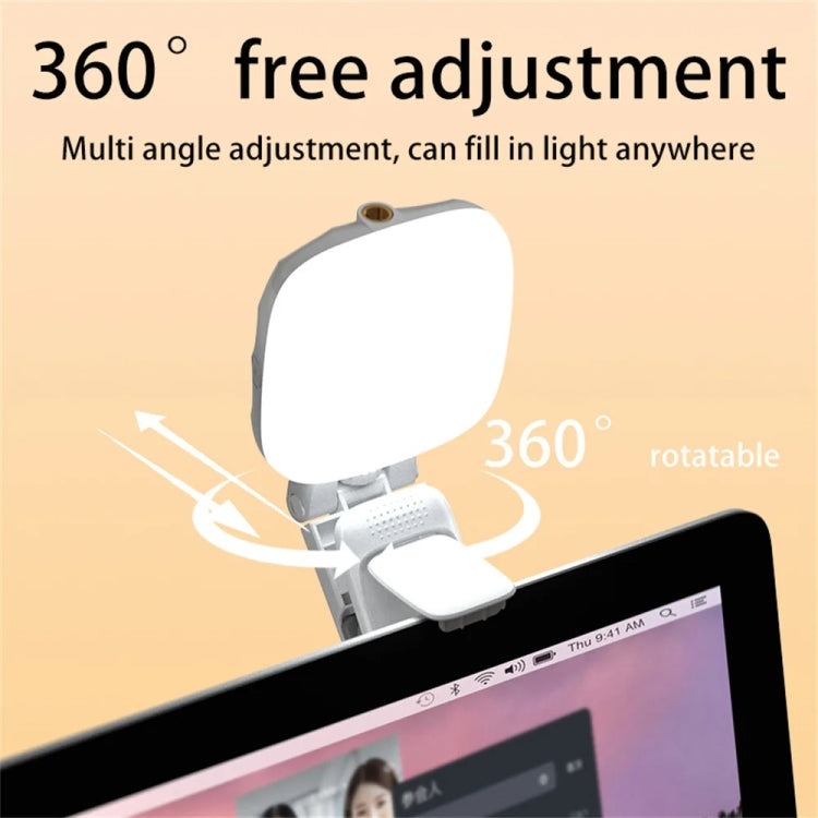 LED per telefono cellulare Live Beauty Fill Light Luce tascabile per fotocamera con ricarica USB, Black, White