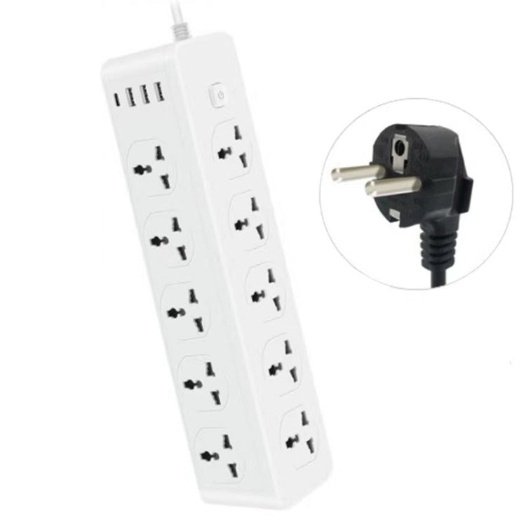 D15 2m 3000W 10 spine + PD + 3 porte USB Presa verticale con interruttore, UK Plug, EU Plug, Two-pin US Plug, Three-pin US Plug