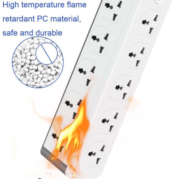 D15 2m 3000W 10 spine + PD + 3 porte USB Presa verticale con interruttore, UK Plug, EU Plug, Two-pin US Plug, Three-pin US Plug
