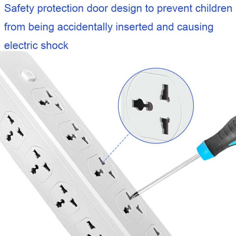 D15 2m 3000W 10 spine + PD + 3 porte USB Presa verticale con interruttore, UK Plug, EU Plug, Two-pin US Plug, Three-pin US Plug