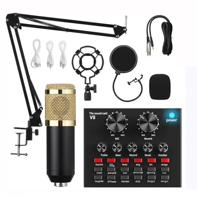 Microfono a condensatore audio Microfono da canto da studio, BM800+V8S Sound Card Set, BM800+V8 Sound Card Set