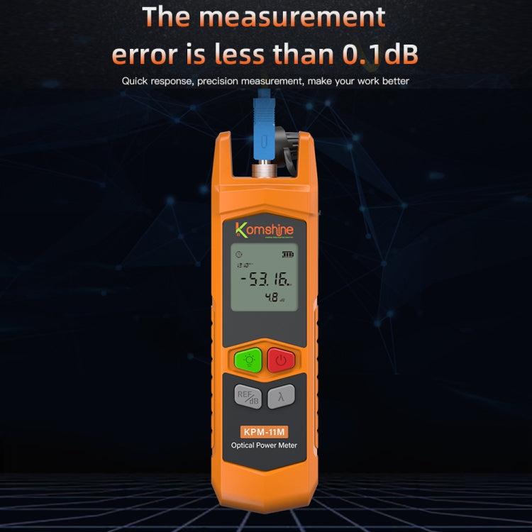 Komshine Misuratore di potenza ottica ad alta precisione Mini tester di attenuazione della luce in fibra ottica con LED, A-G/-70dBM to +6DBM, C-G/-50DBM to +26DBM, A-L/-70dBM to +6DBM, C-L/-50DBM to +26DBM