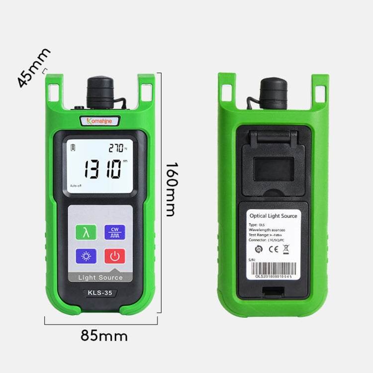 Tester portatile per fibra con sorgente di luce laser Komshine con retroilluminazione a LED, KLS-35-S, KLS-35-M, KLS-35-MS, KLS-35-PON