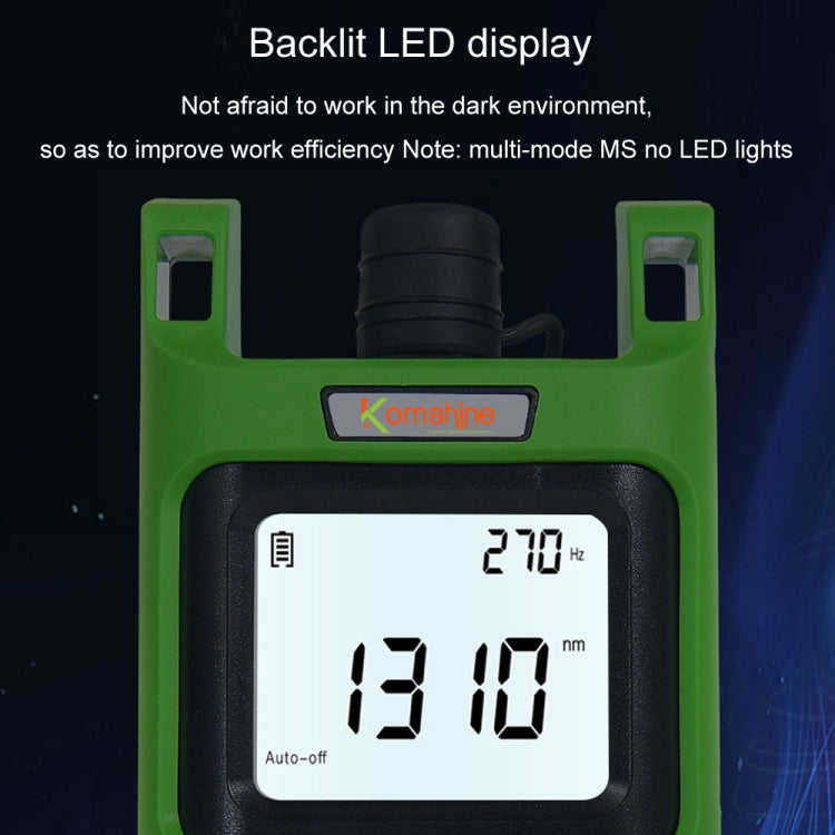 Tester portatile per fibra con sorgente di luce laser Komshine con retroilluminazione a LED, KLS-35-S, KLS-35-M, KLS-35-MS, KLS-35-PON