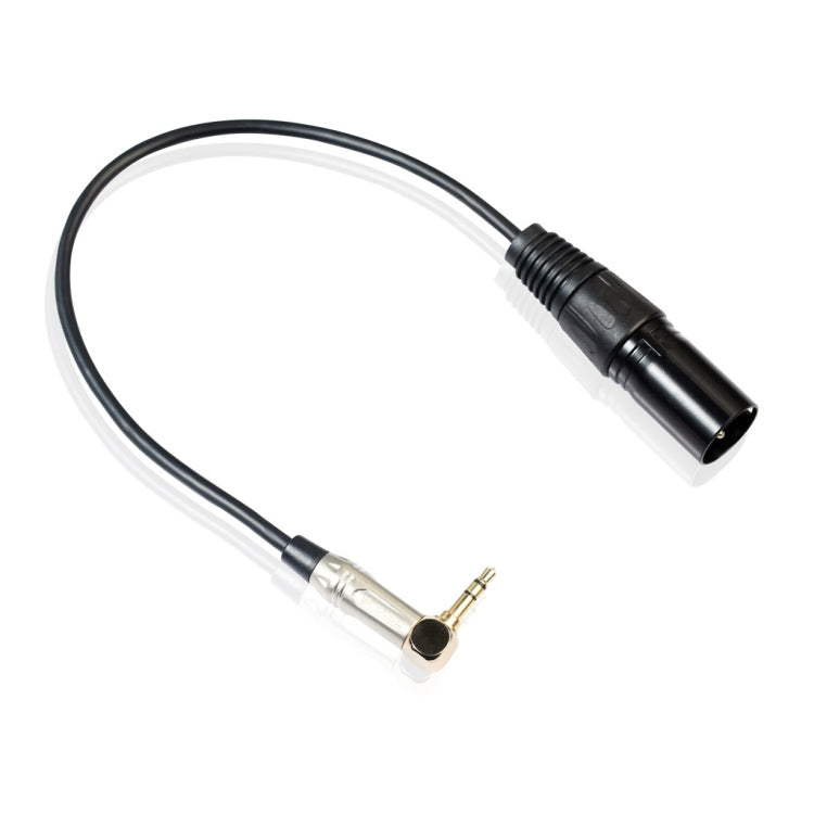 Cavo audio stereo TRS maschio a XLR maschio a 3 pin da 0,3 m a 90 gradi da 3,5 mm