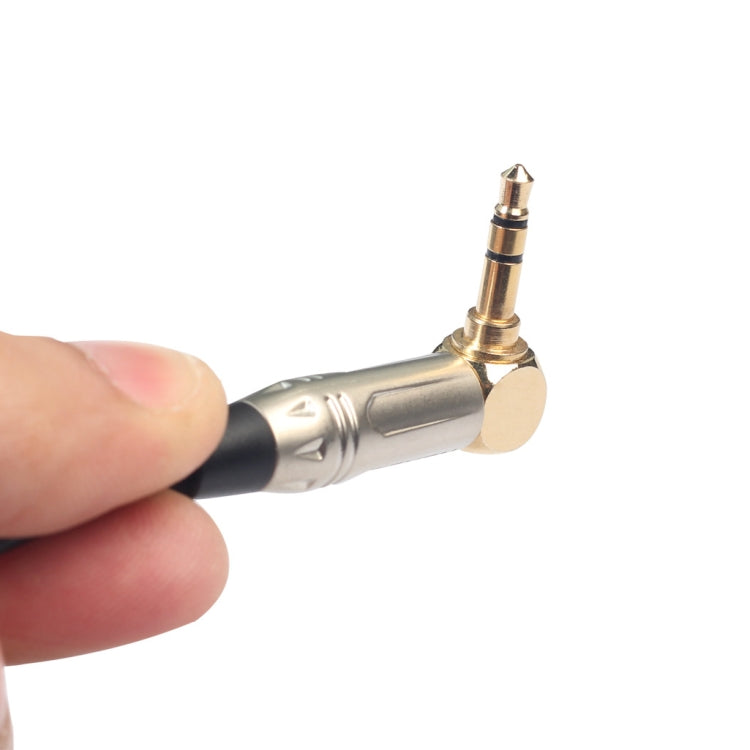 Cavo audio stereo TRS maschio a XLR maschio a 3 pin da 0,3 m a 90 gradi da 3,5 mm