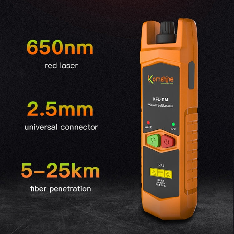Penna per test in fibra ottica Komshine Mini a luce rossa, KFL-11M-10, KFL-11M-20, KFL-11M-30