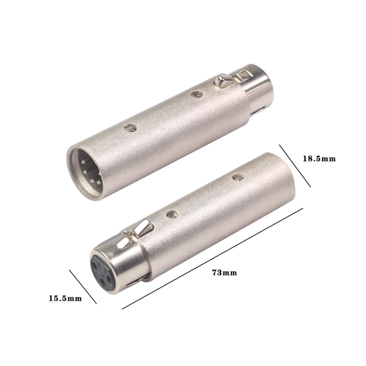 Adattatore XLR per lampada di segnalazione DMX maschio da 3 pin XLR femmina a 5 pin XLR maschio con guscio in lega di zinco