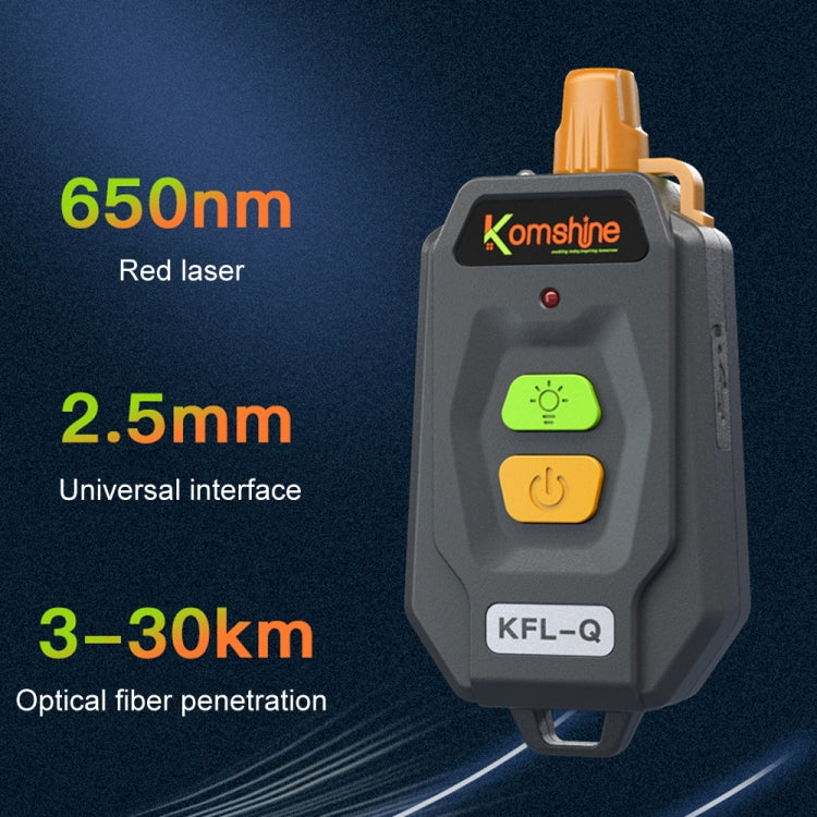 Penna a luce rossa per test di posizionamento del punto di interruzione della mini fibra ottica Komshine da 15 km, KFL-Q-20MW, KFL-Q-30MW