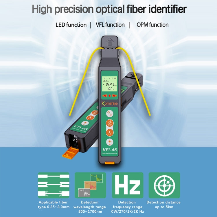 Strumento di identificazione della direzione del segnale in fibra ottica Komshine, KFI-45-G, KFI-45-L