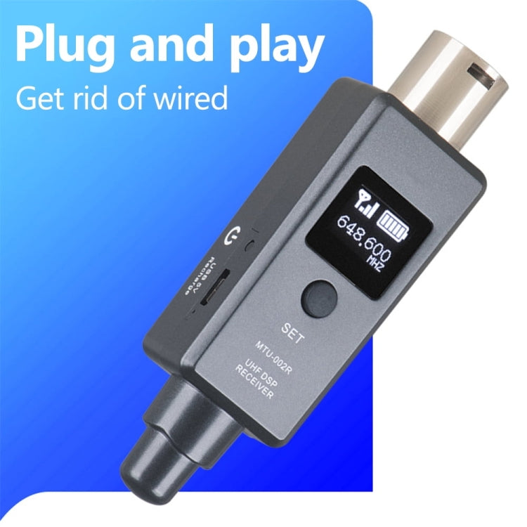 Sistema wireless per microfono MTU-002 Trasmettitore e ricevitore UHF DSP Mic/Line Due modalità
