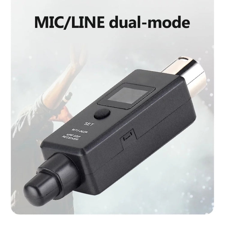 Sistema wireless per microfono MTU-002 Trasmettitore e ricevitore UHF DSP Mic/Line Due modalità
