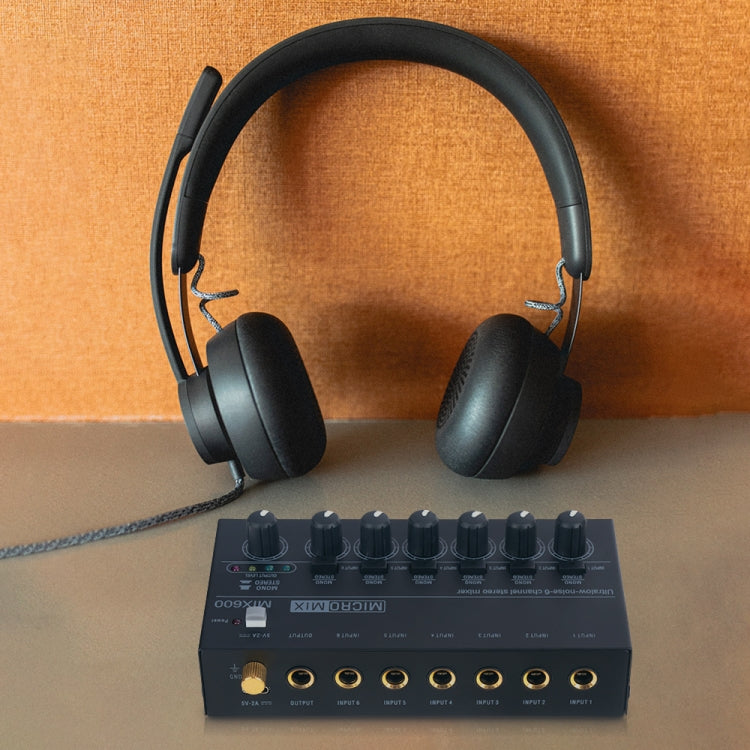 Mixer audio stereo ultracompatto a basso rumore a 6 canali, presa americana, MIX600