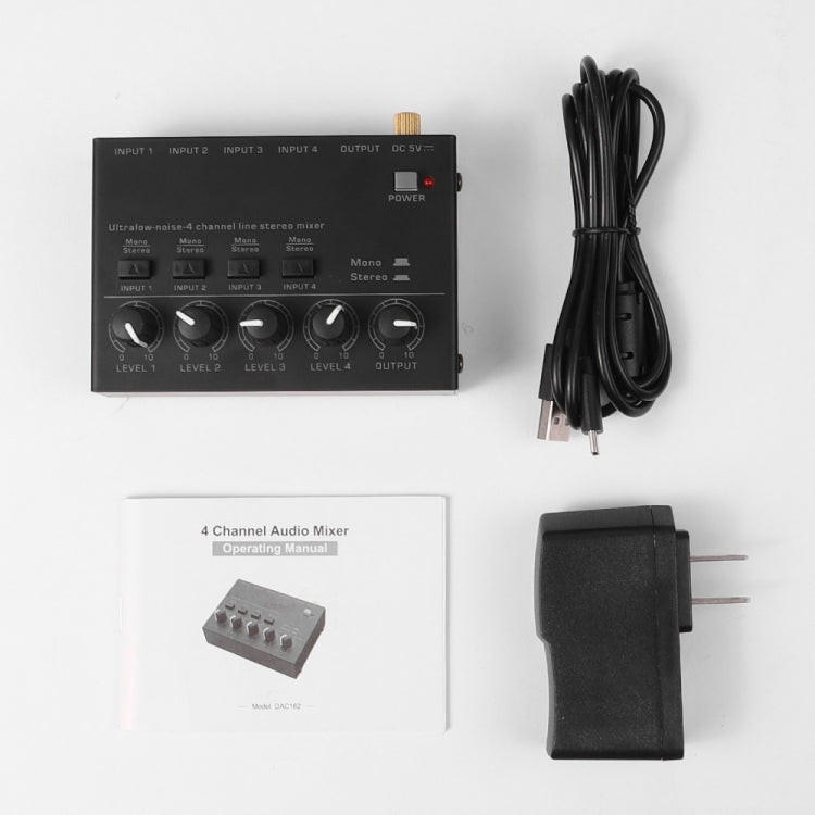 Mixer audio stereo a basso rumore ultracompatto a 4 canali per la registrazione di trasmissioni dal vivo, presa americana, MAX400