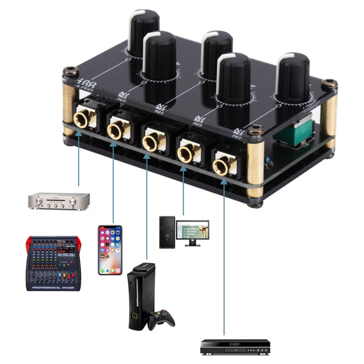 Console mixer passiva portatile a 4 vie in linea stereo, TX400