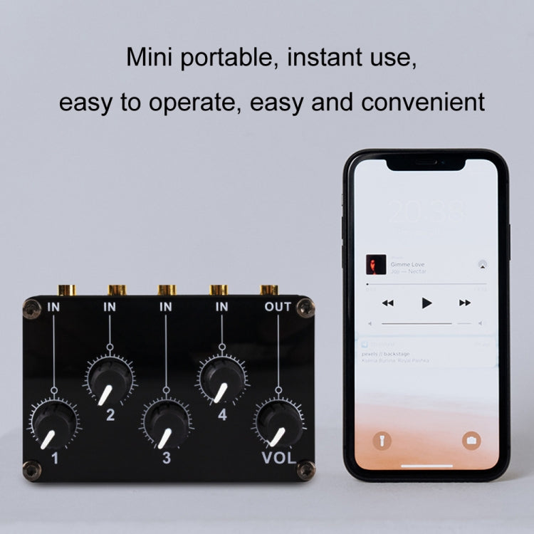 Console mixer passiva portatile a 4 vie in linea stereo, TX400
