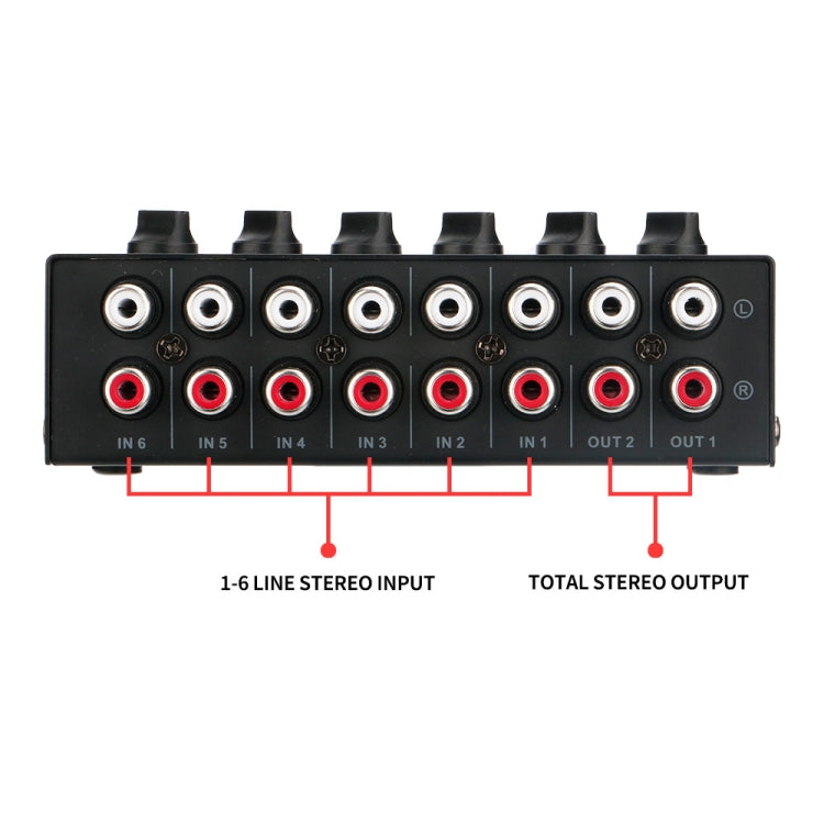 Controller mixer passivo a 6 canali con hub audio stereo, CX600