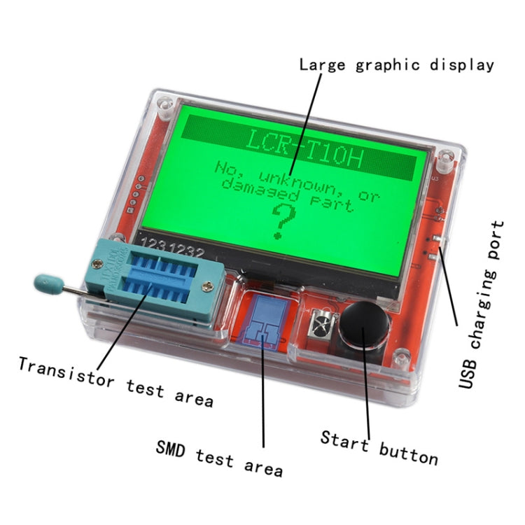 Display TFT del tester transistor LCR-T10H per test della resistenza del condensatore triodo diodo, LCR-T10H Built Lithium Battery, LCR-T10H Dry Battery