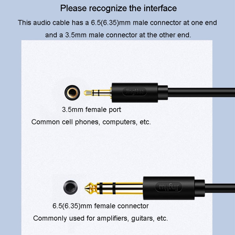 JINGHUA Cavo audio da 3,5 mm a 6,5 mm Amplificatore per chitarra Cavo da 6,35 mm, 0.5m, 1.5m, 3m, 5m