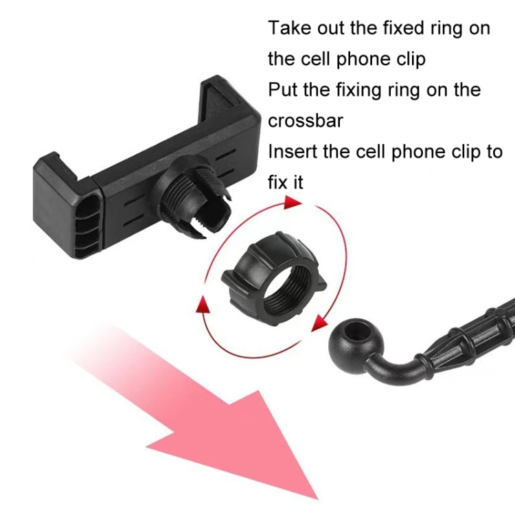 Supporto per streaming live per telefono cellulare da tavolo con piastra rotonda Supporto portatile per selfie con luce di riempimento da 6 pollici, Double-machine Position