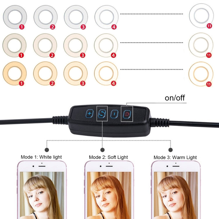 Anello luminoso per selfie con supporto per cellulare Bracci flessibili rotanti a 360° per streaming live, 4 Inch, 6 Inch, 8 Inch