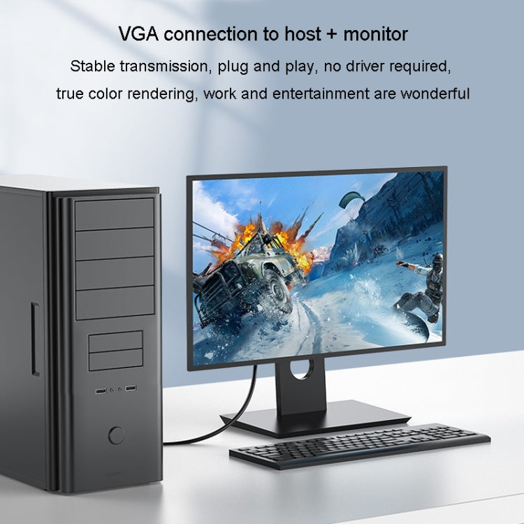 JINGHUA VGA3 + 6 Cavo di collegamento dello schermo del monitor del computer Cavo di collegamento del display VGA, 1.5m, 3m, 5m