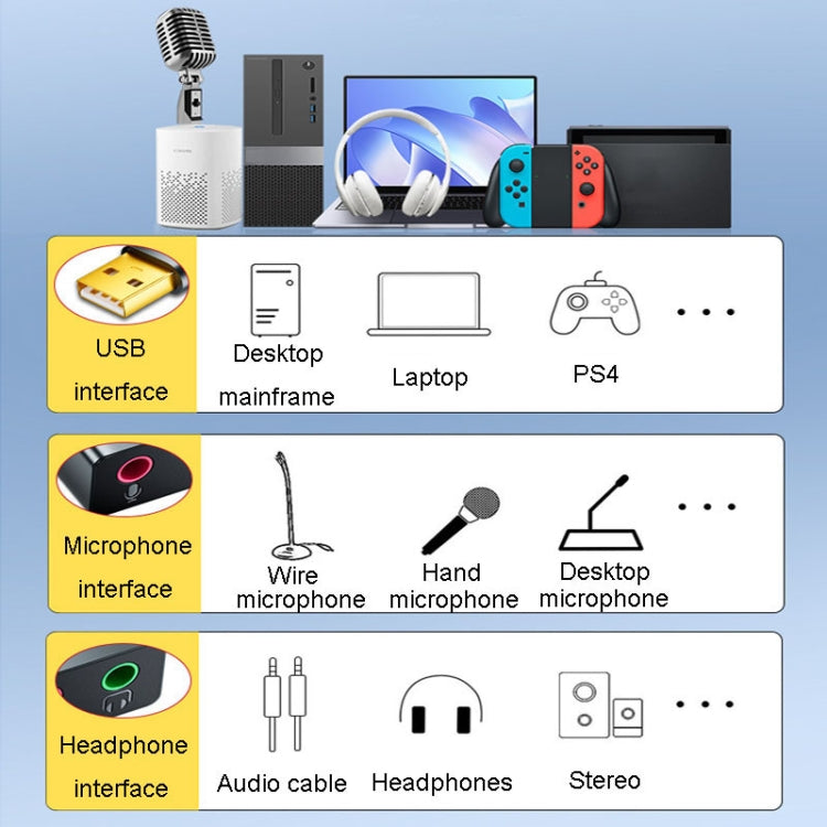 JINGHUA Z169A da USB a scheda audio AV con convertitore di cavo host computer a adattatore porta audio 3.5