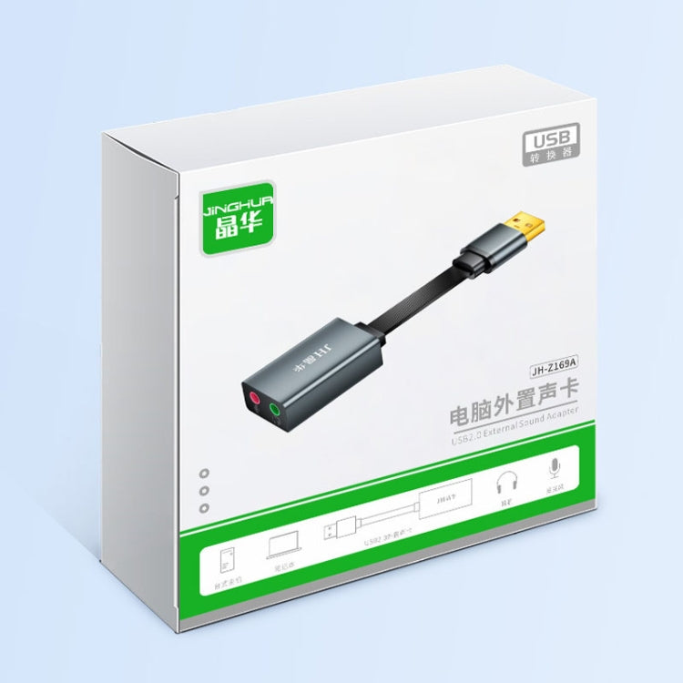 JINGHUA Z169A da USB a scheda audio AV con convertitore di cavo host computer a adattatore porta audio 3.5